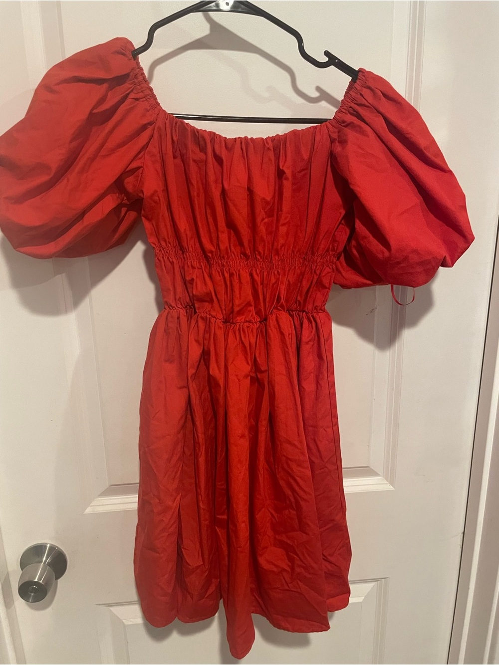 Abercrombie & Fitch Orange Puffer Sleeve Mini Dress Size Small